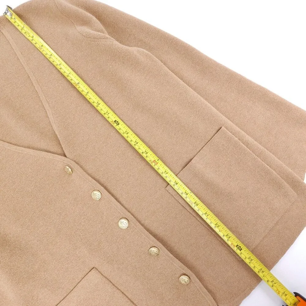 J CREW Wool Giselle V-Neck Sweater-Blazer Old Money Cardigan Camel Quiet Luxury